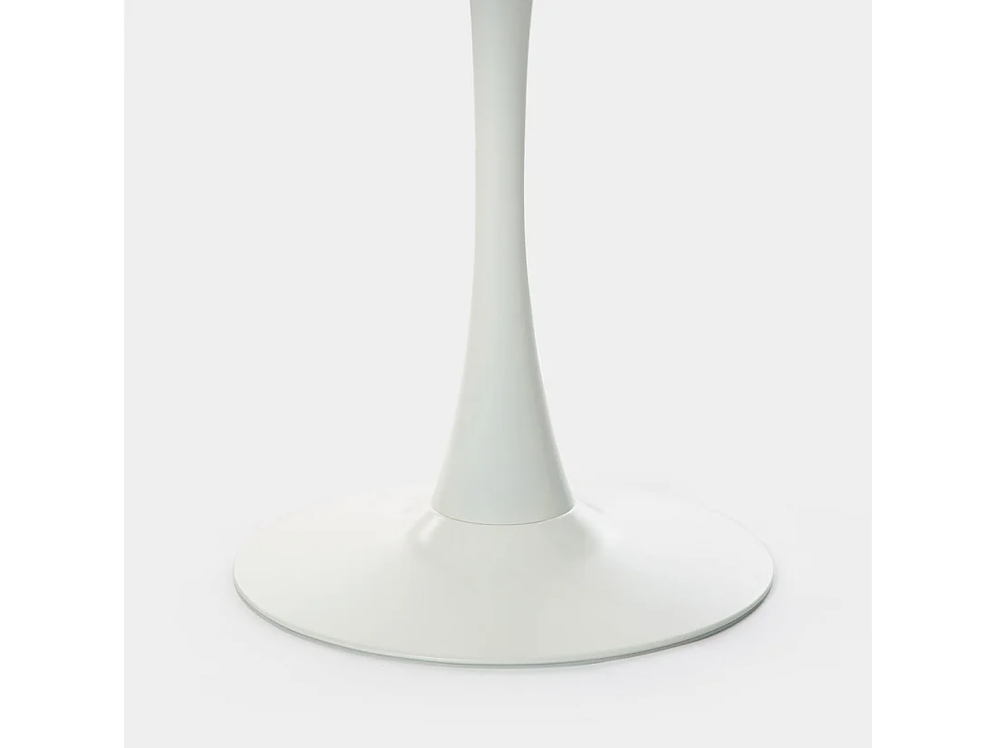 Table fixe en laqué blanc 80x73 cm-Cory