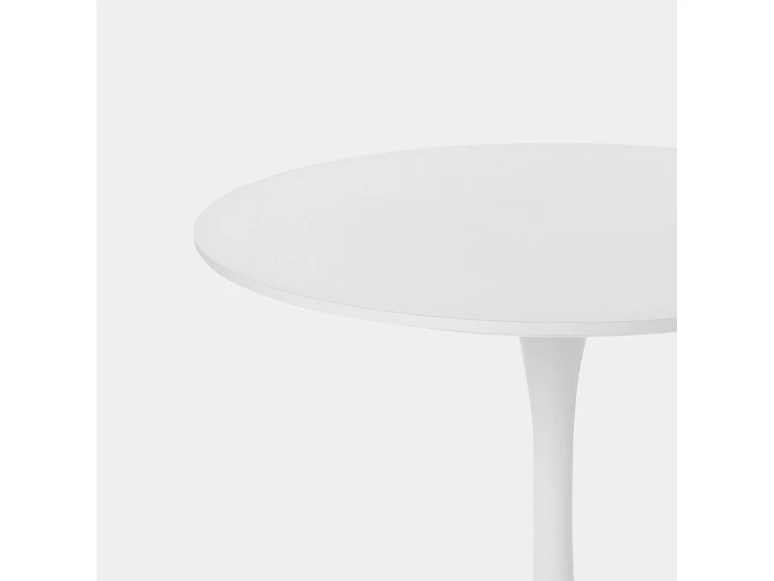 Table fixe en laqué blanc 80x73 cm-Cory