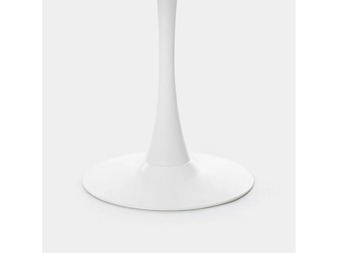 Table fixe en laqué blanc 80x73 cm-Cory