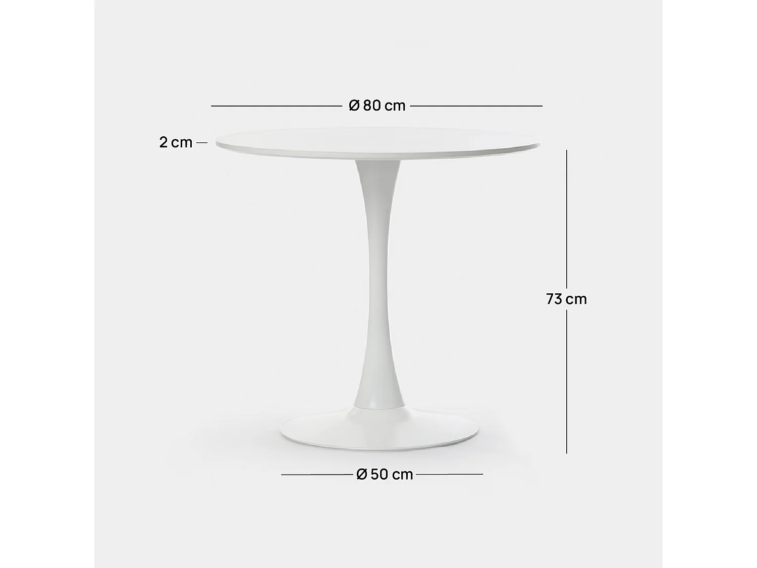 Mesa fija de Lacado Blanco 73 x 80- Cory