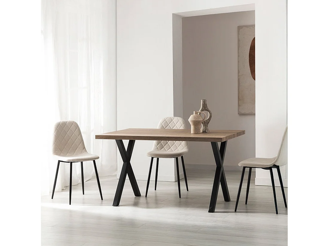 Table fixe en bois naturel 135x75 cm-Parks