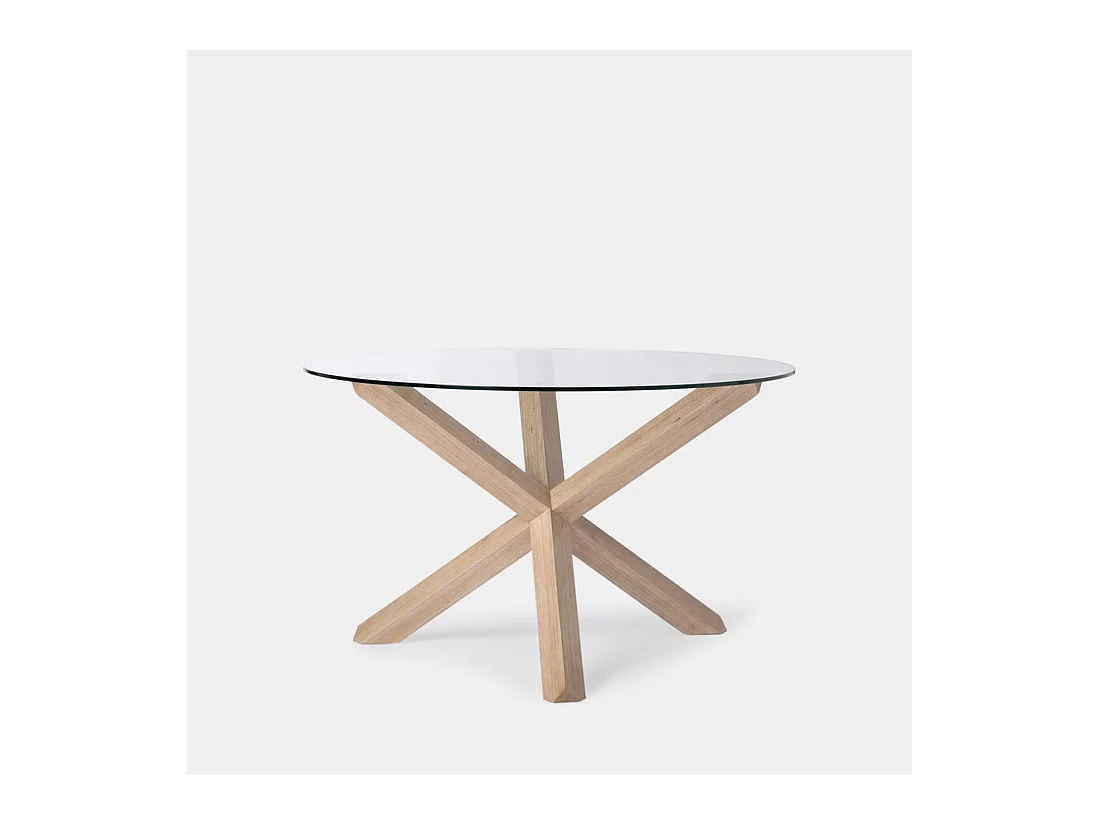 Table fixe en cristal transparent 120x74 cm-Isak
