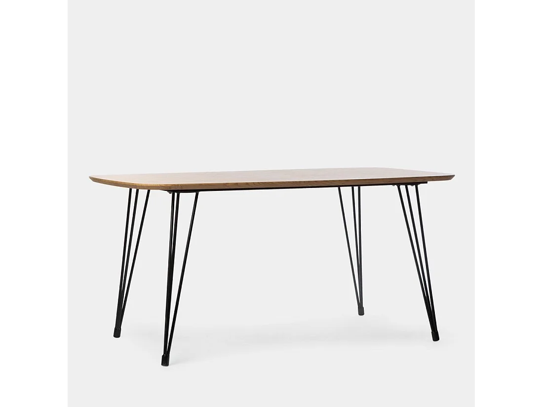 Table fixe en bois naturel 160x76 cm-Nils