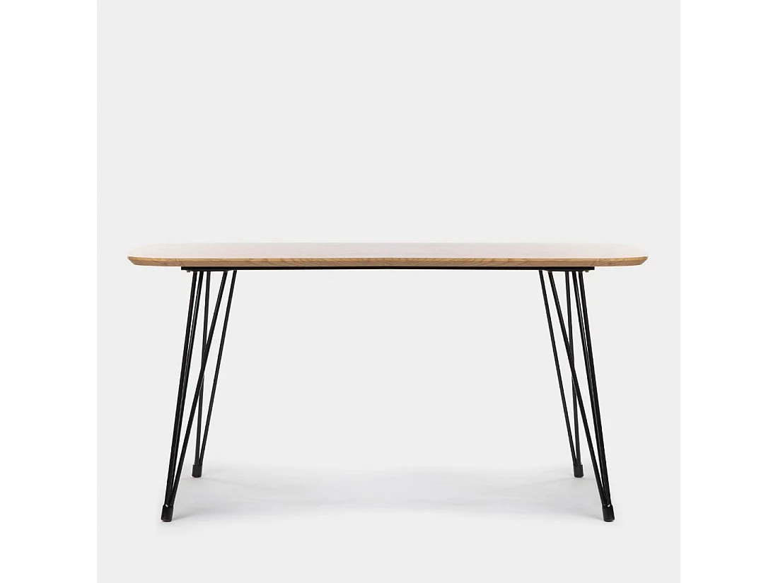 Table fixe en bois naturel 160x76 cm-Nils