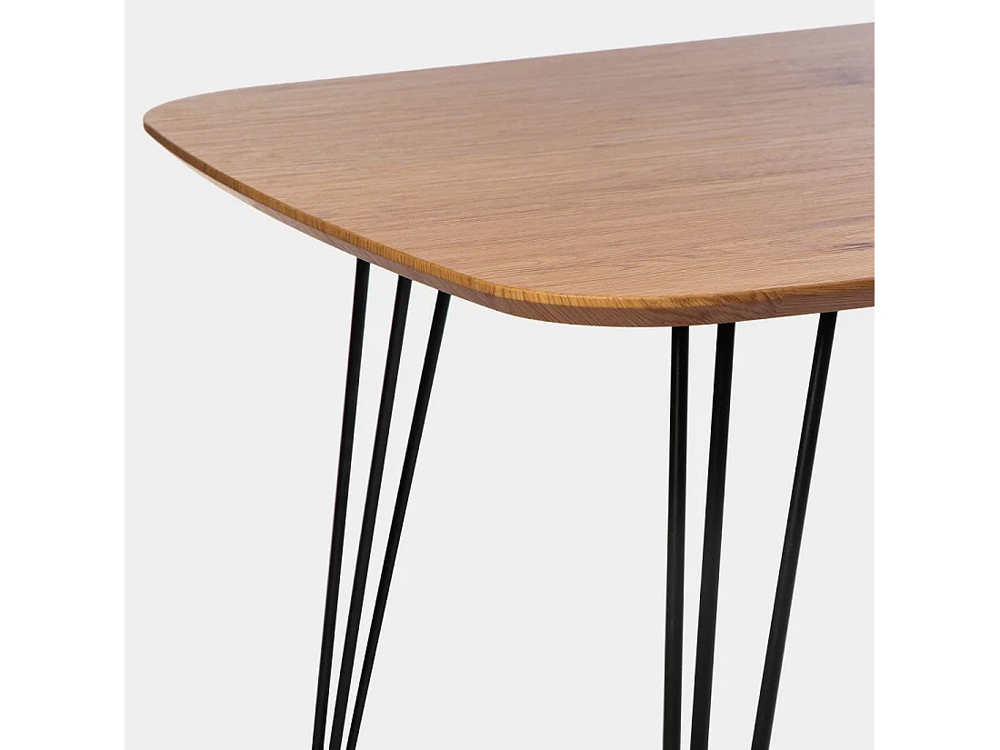 Table fixe en bois naturel 160x76 cm-Nils