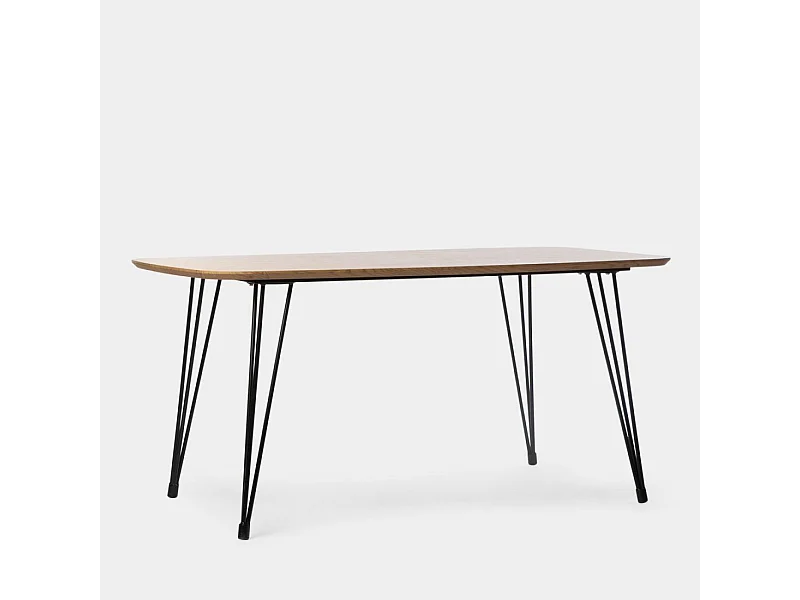 Table fixe en bois naturel 160x76 cm-Nils
