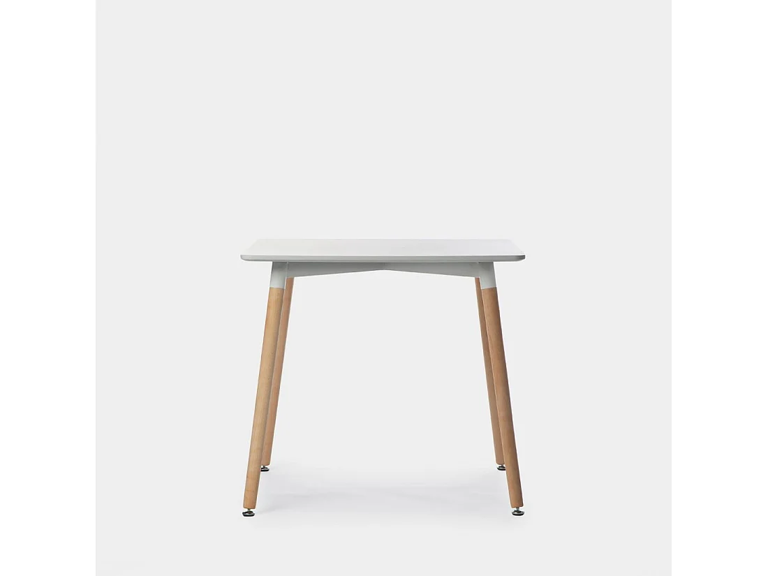 Table fixe en bois blanc 80x75 cm-Gless
