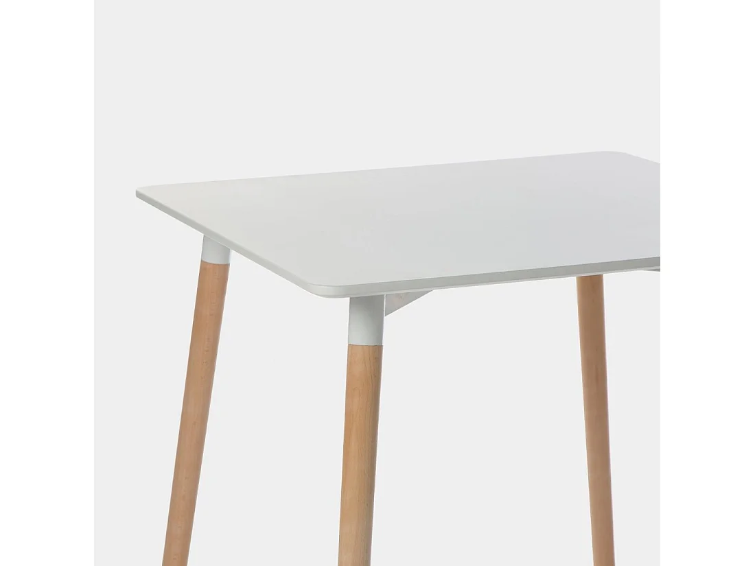 Table fixe en bois blanc 80x75 cm-Gless