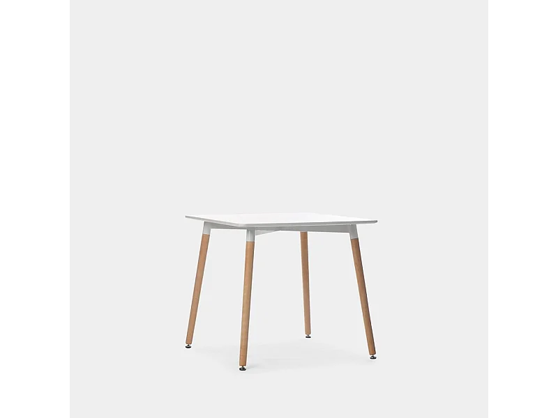 Table fixe en bois blanc 80x75 cm-Gless