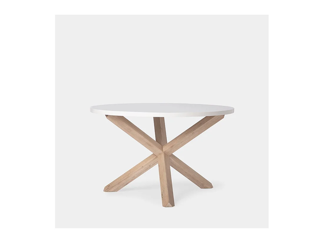 Table fixe en bois blanc 120x76.5 cm-Isak