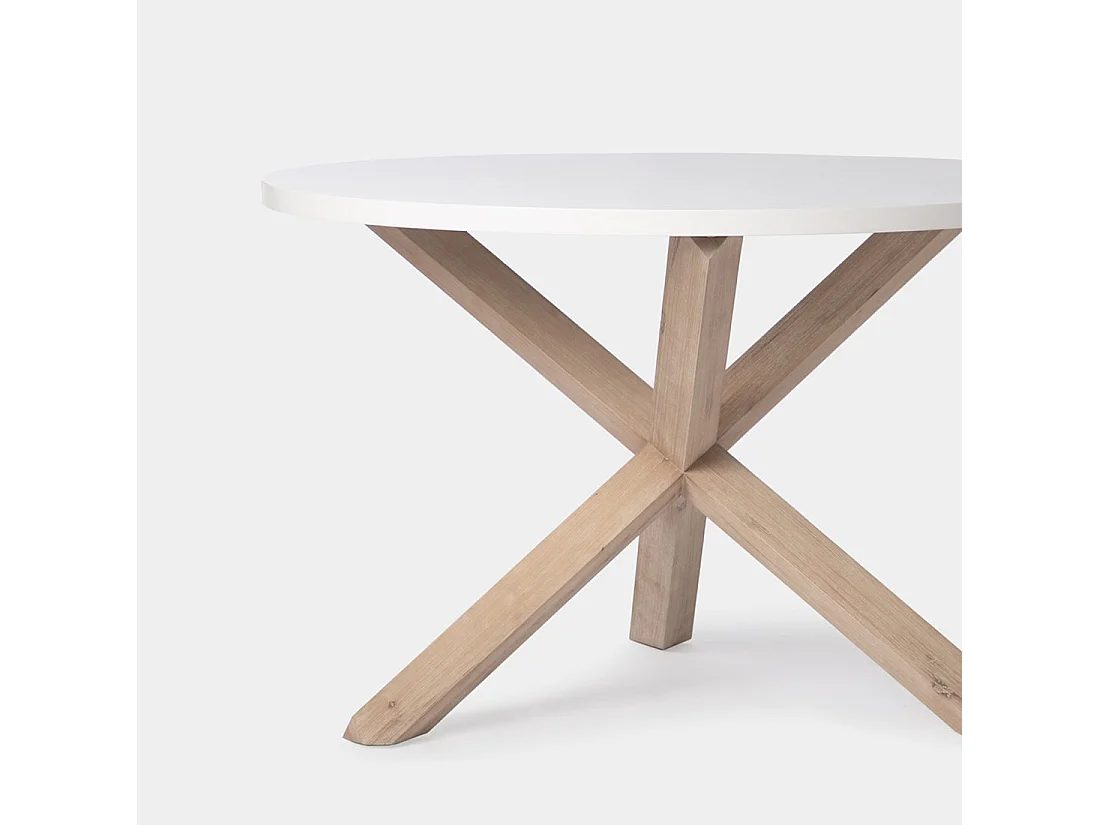 Table fixe en bois blanc 120x76.5 cm-Isak