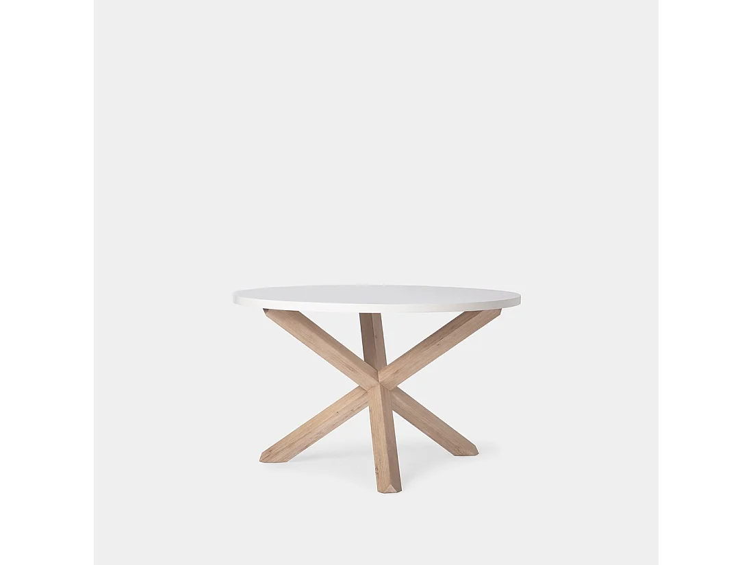 Table fixe en bois blanc 120x76.5 cm-Isak