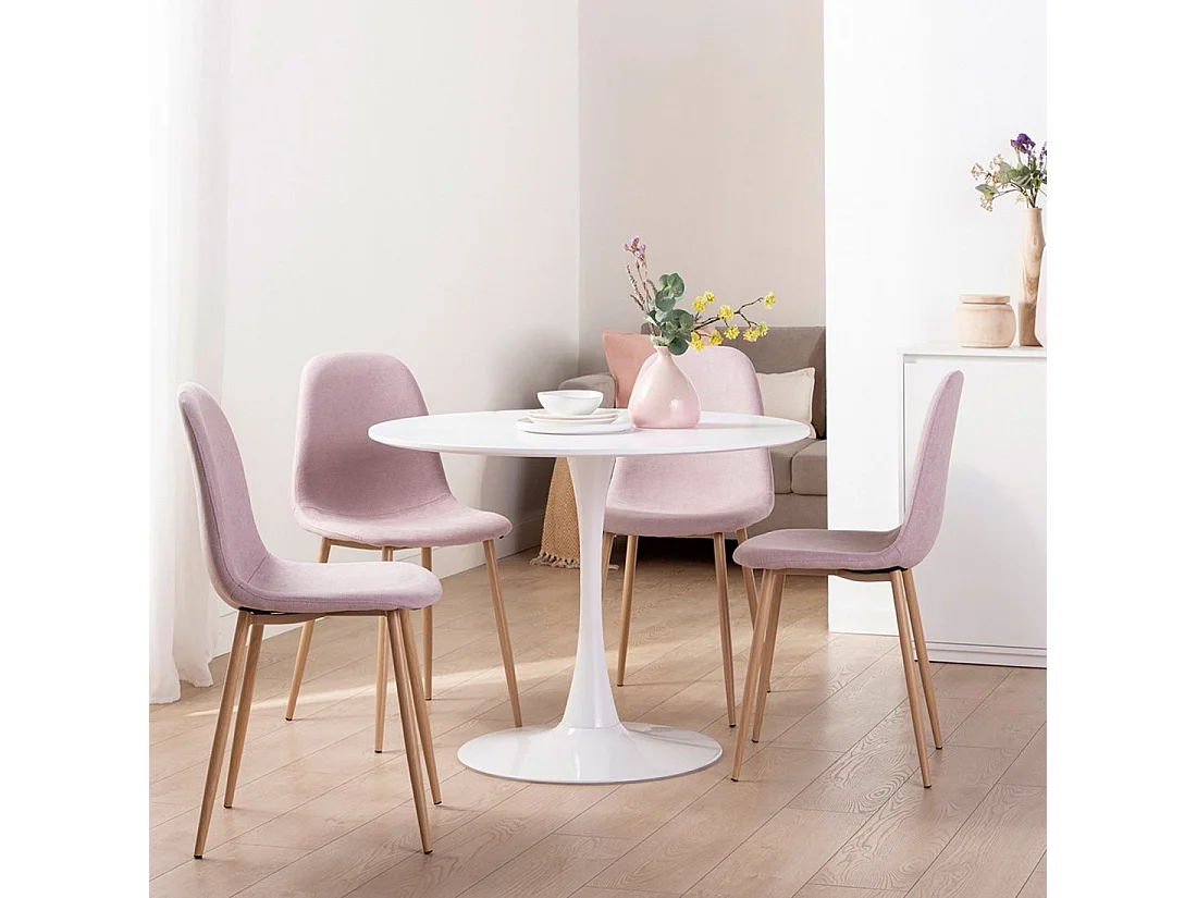 Table fixe en laqué blanc 100x73 cm-Cory