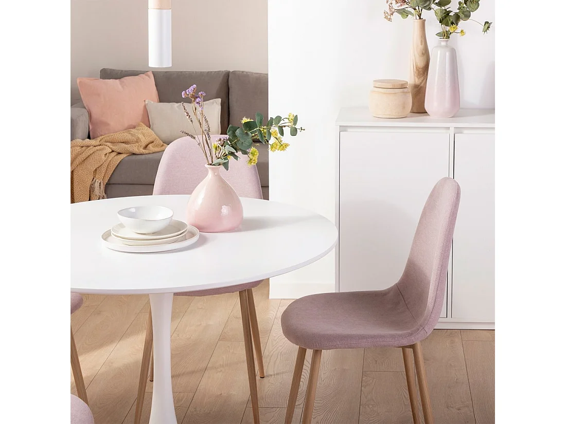 Table fixe en laqué blanc 100x73 cm-Cory