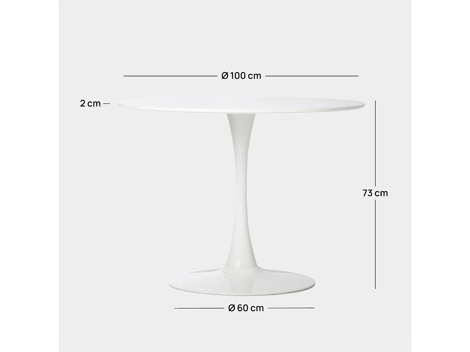 Mesa fija de Lacado Blanco 73 x 100- Cory