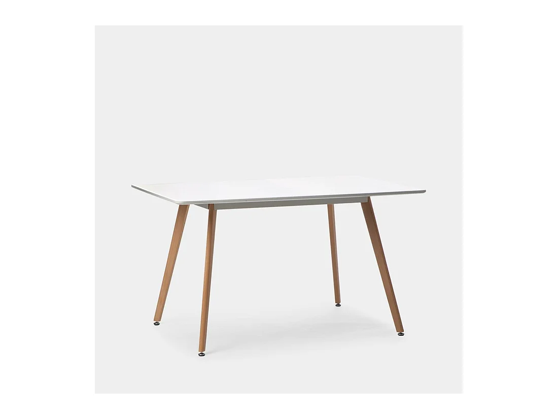 Table fixe en bois blanc 140x74 cm-Laok