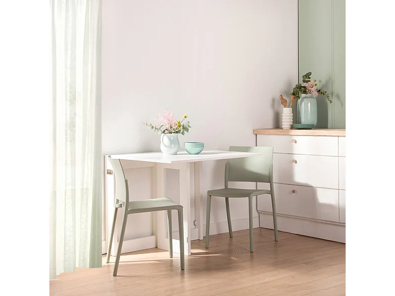 Table pliante en laqué blanc 14x78 cm-Anika