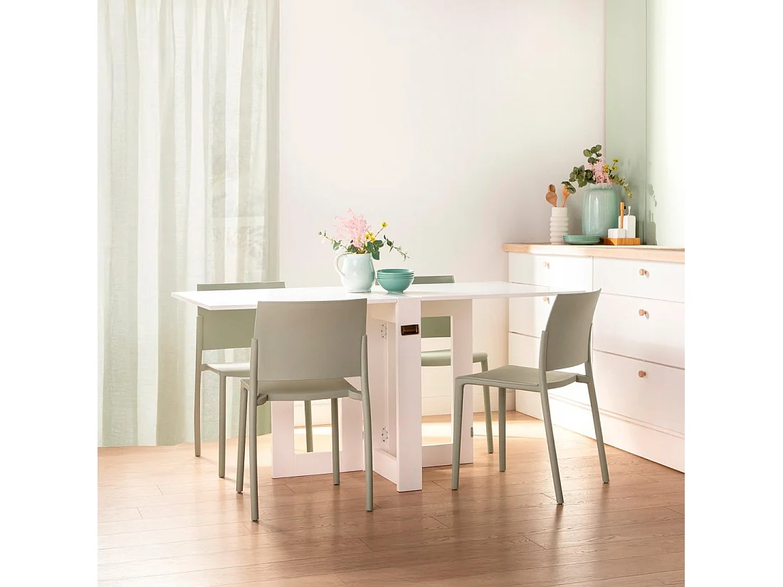 Mesa plegable de Lacado Blanco 78 x 14- Anika