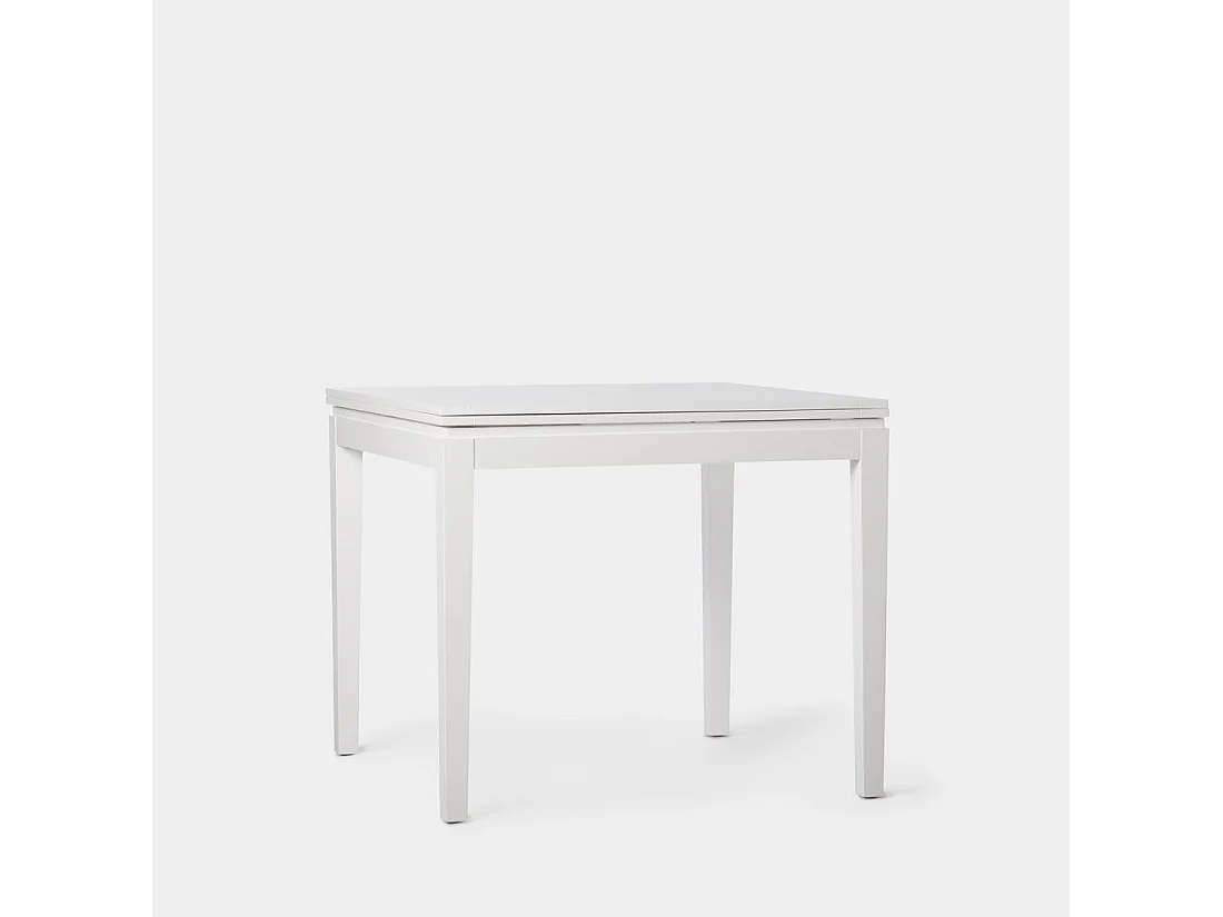 Table extensible en laqué blanc 90x78.5 cm-Dina