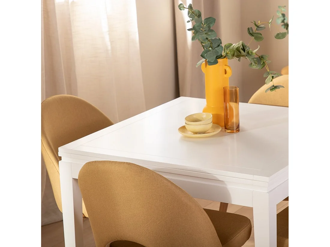Table extensible en laqué blanc 90x78.5 cm-Dina
