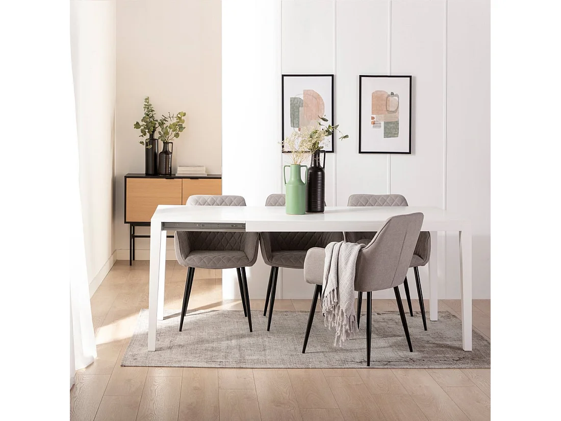 Mesa extensible de Lacado Blanco 78 x 140- Mara