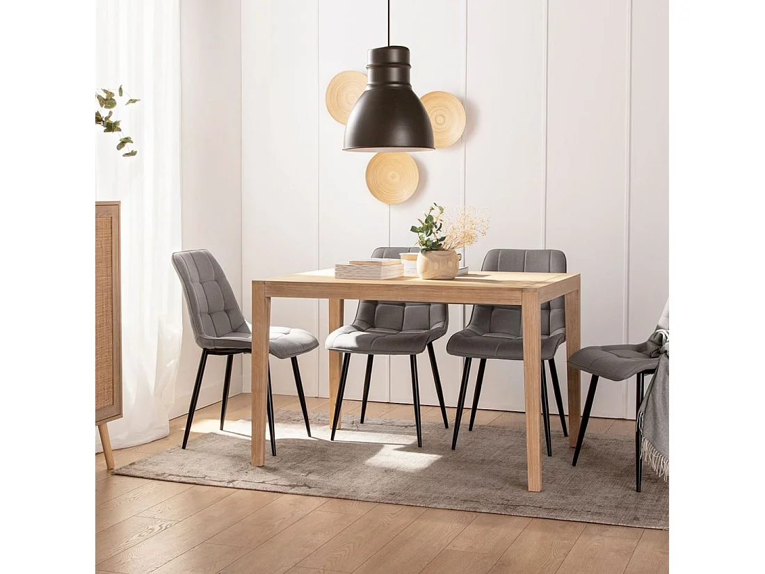 Table extensible en bois naturel 120x78.5 cm-Mara