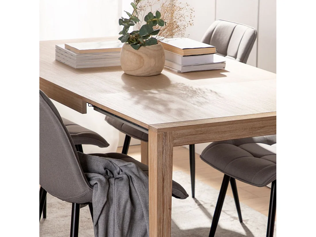 Table extensible en bois naturel 120x78.5 cm-Mara