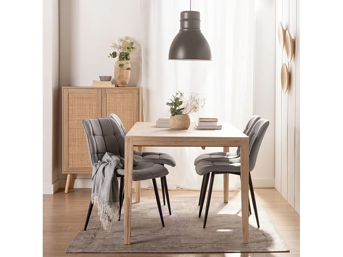 Table extensible en bois naturel 120x78.5 cm-Mara