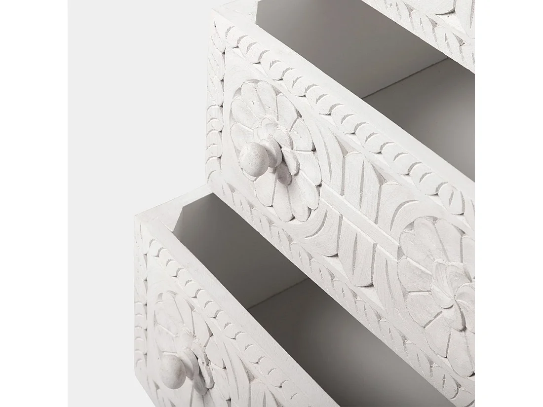 Commode en bois blanc décapé 80x82 cm-Iraya