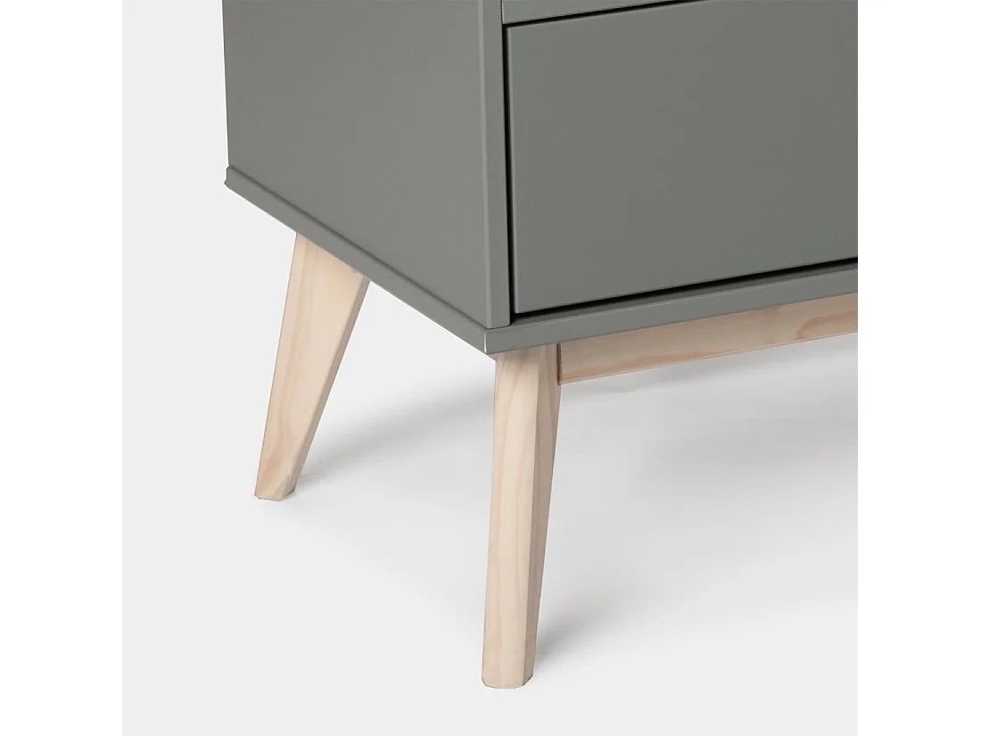 Commode en laqué vert anthracite 90x81 cm-Luke