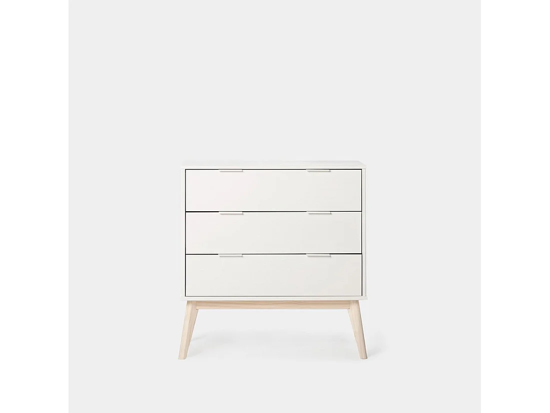 Commode en laqué blanc 80x83 cm-Troy