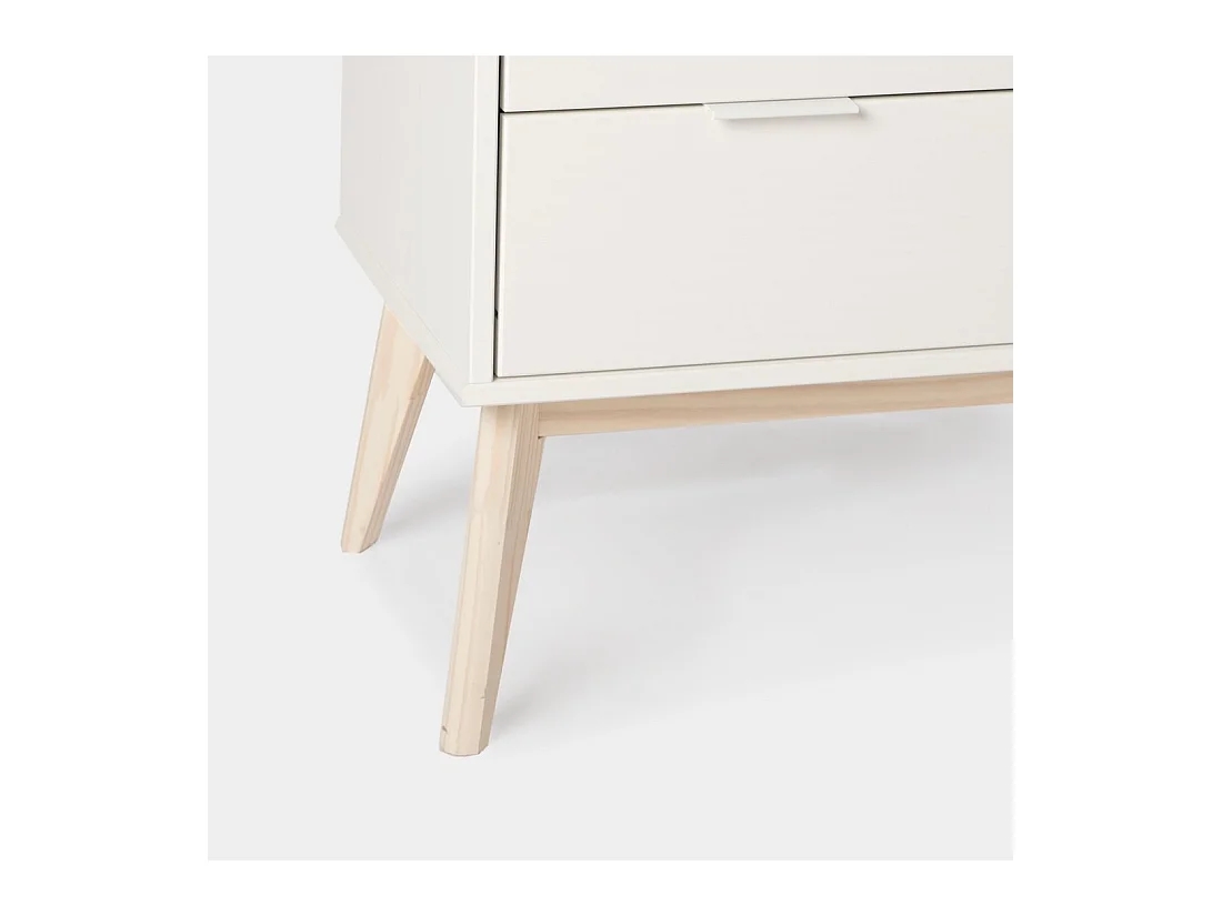 Commode en laqué blanc 80x83 cm-Troy