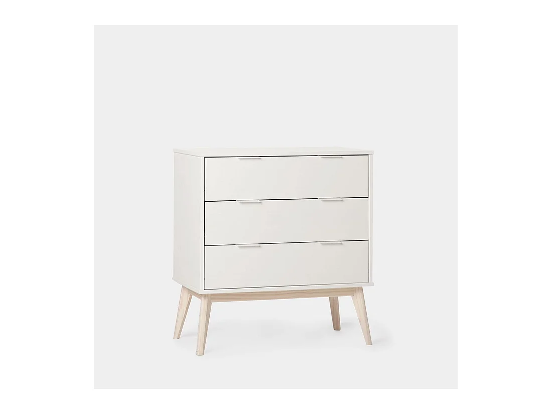 Commode en laqué blanc 80x83 cm-Troy