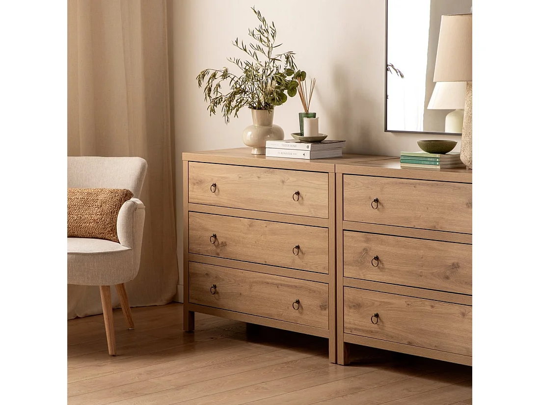 Commode en bois naturel 100x85 cm-Livorno