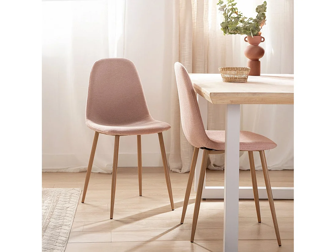 Silla de comedor de Tela Rosa 86 x 45- Ellis