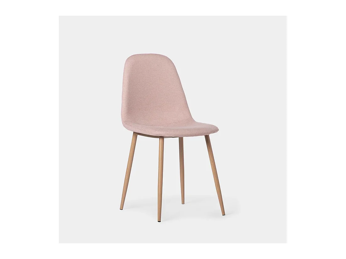Chaise de salle à manger en tissu rose 45x86 cm-Ellis