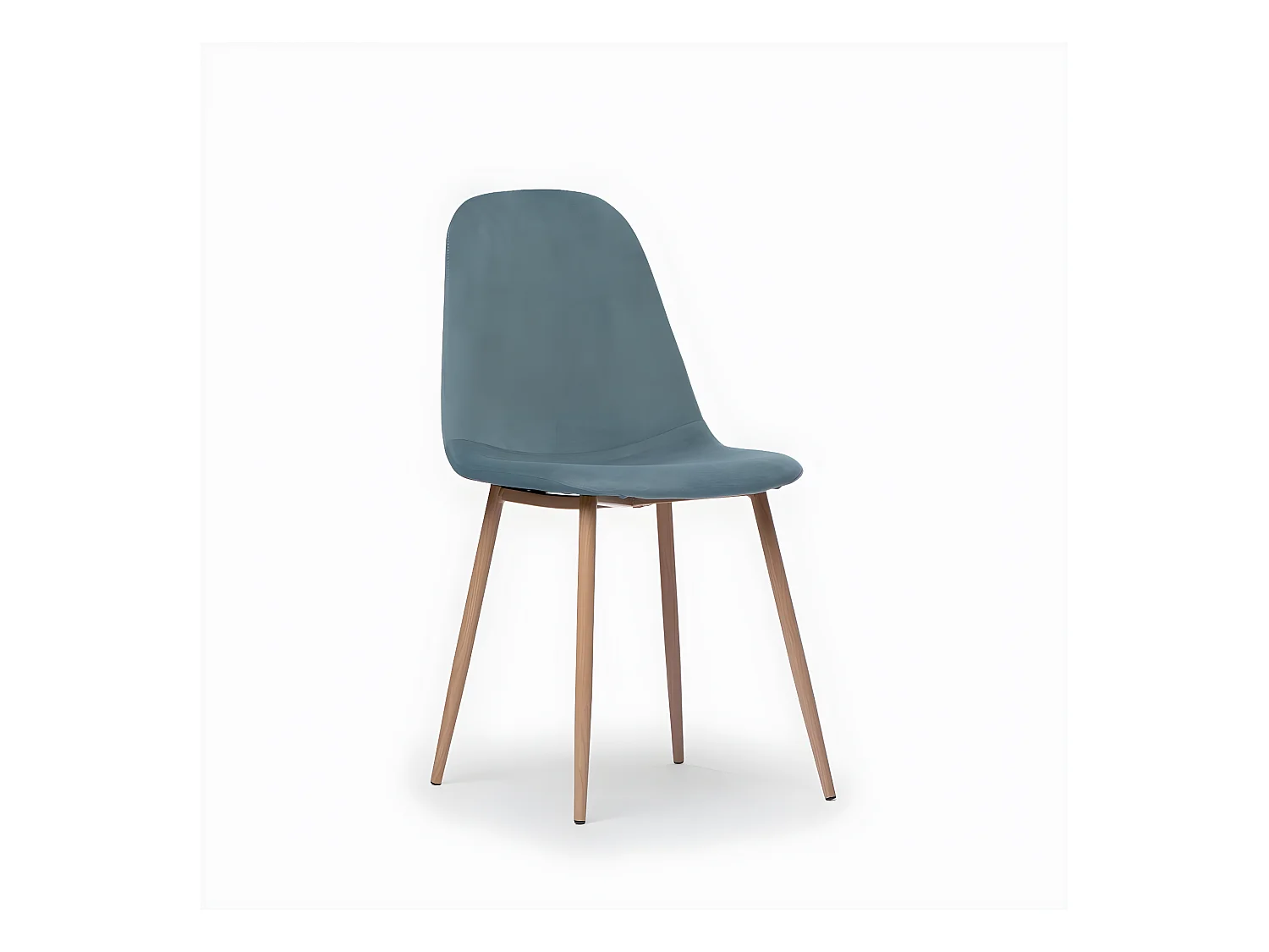 Chaise de salle à manger en velours bleu sarcelle 45x86 cm-Ellis