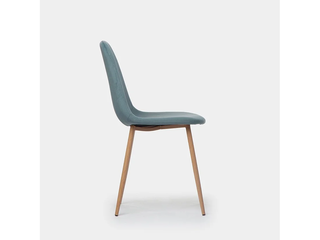 Chaise de salle à manger en velours bleu sarcelle 45x86 cm-Ellis