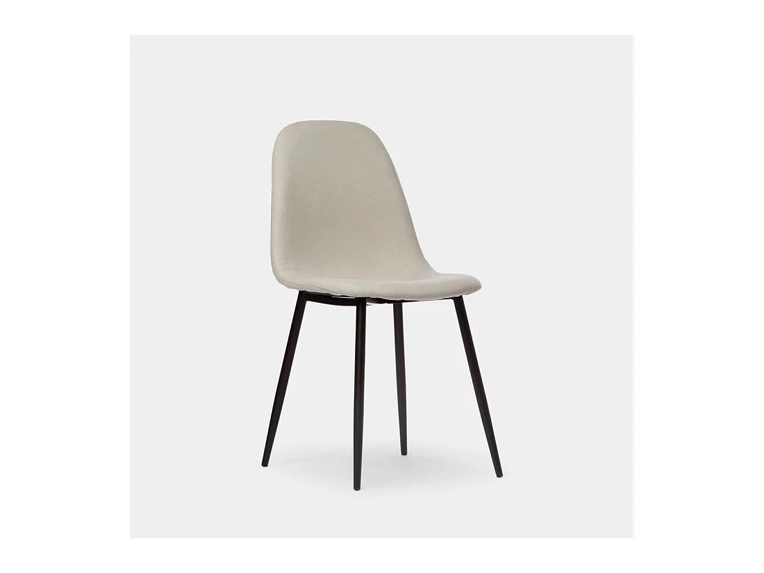 Chaise de salle à manger en tissu beige 45x86 cm-Ellis