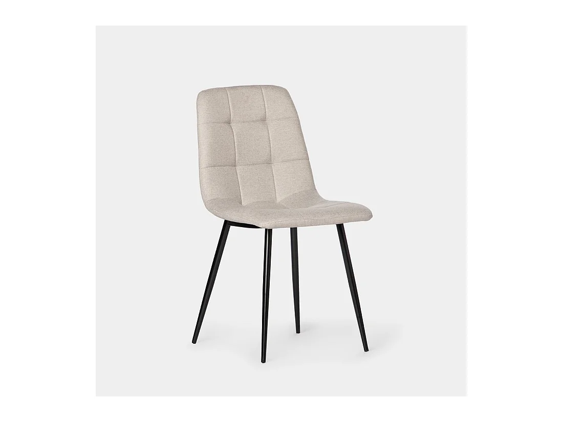 Chaise de salle à manger en tissu beige 45x86 cm-Ailan