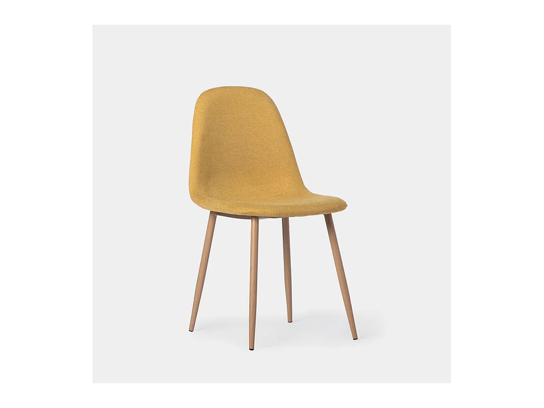 Chaise de salle à manger en tissu moutarde 45x86 cm-Ellis