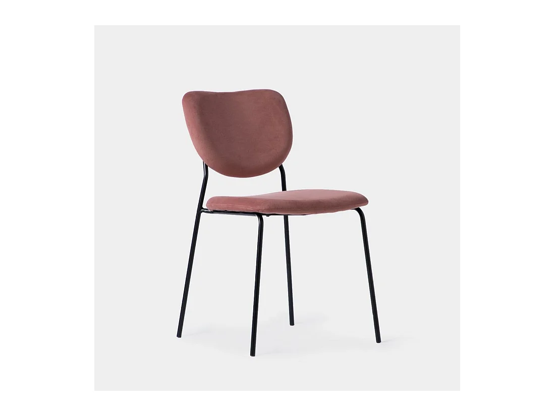 Chaise de bureau en velours rose 49x80 cm-Taylor