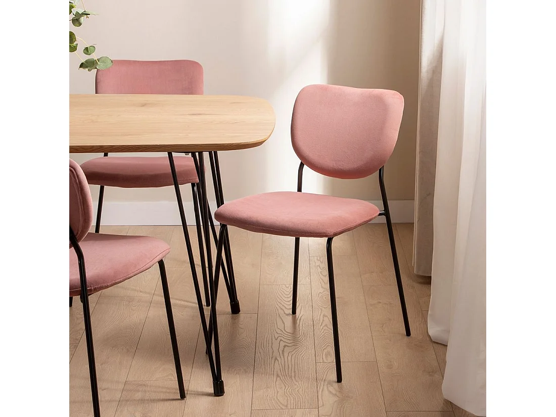 Chaise de bureau en velours rose 49x80 cm-Taylor