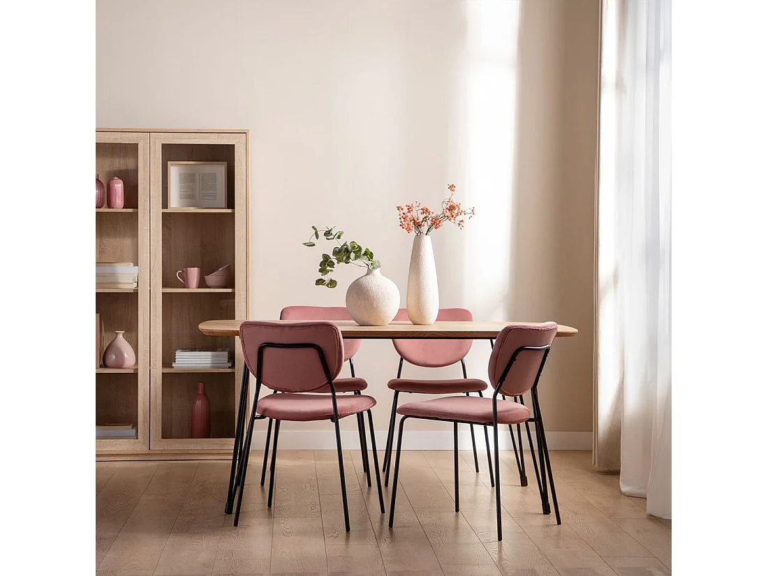 Chaise de bureau en velours rose 49x80 cm-Taylor