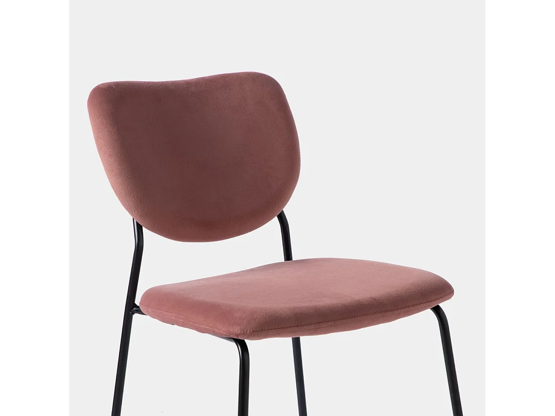 Chaise de bureau en velours rose 49x80 cm-Taylor