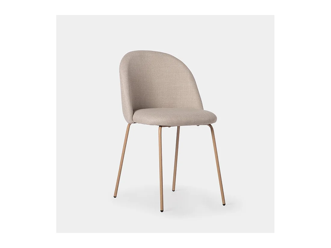 Chaise de salle à manger en tissu beige 48x81 cm-Olivia