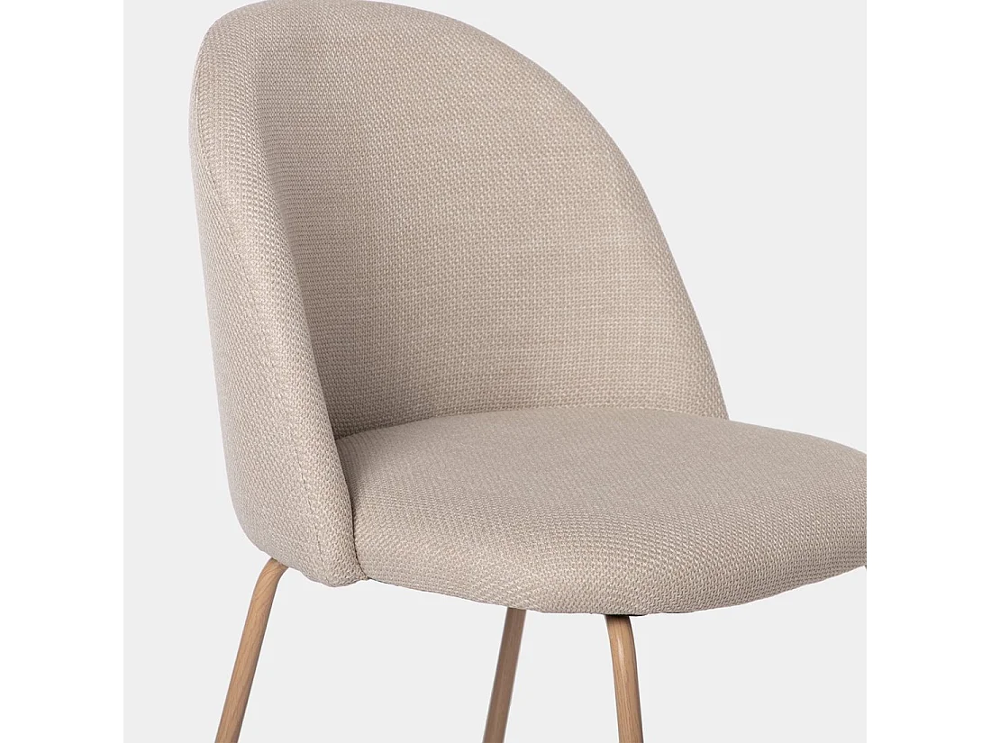 Chaise de salle à manger en tissu beige 48x81 cm-Olivia