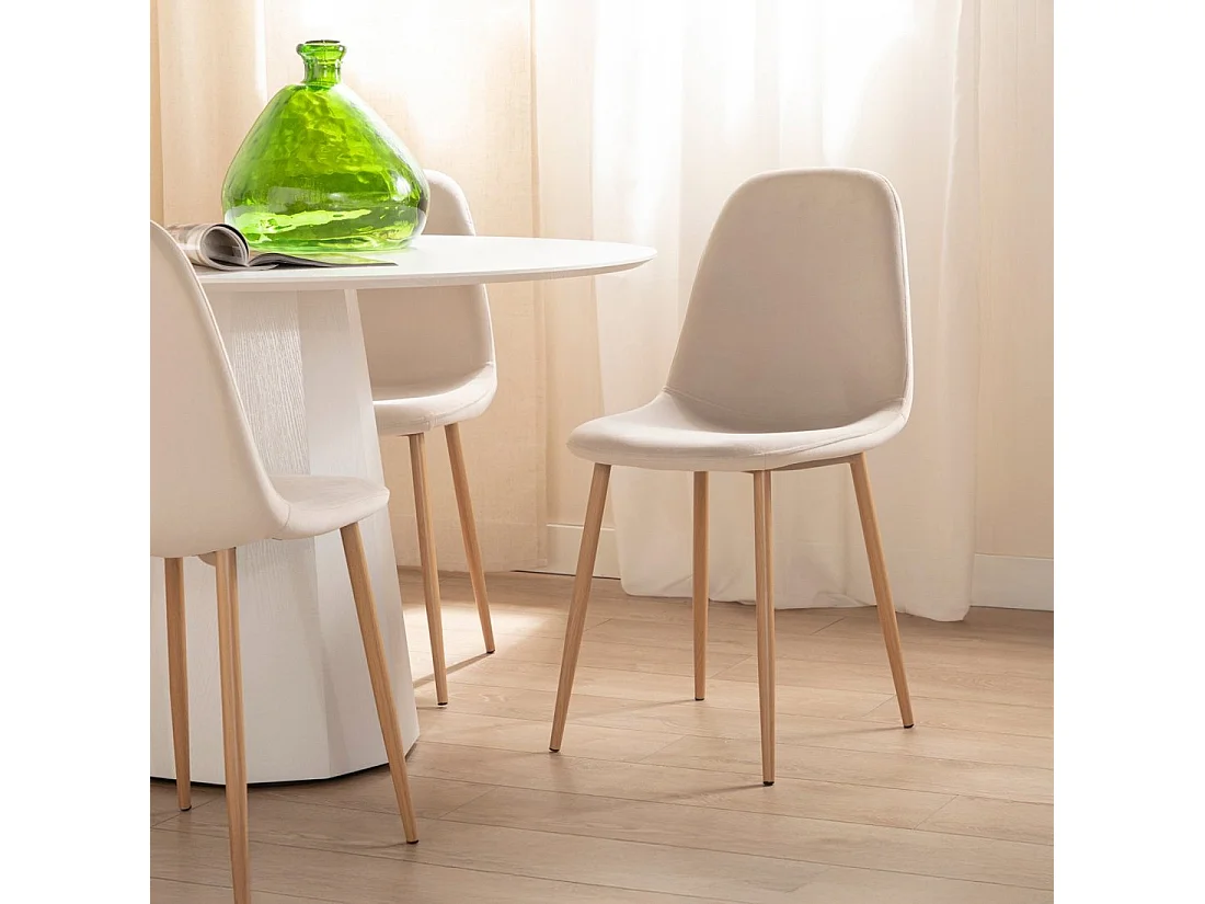 Silla de comedor de Terciopelo Beige 86 x 45- Ellis