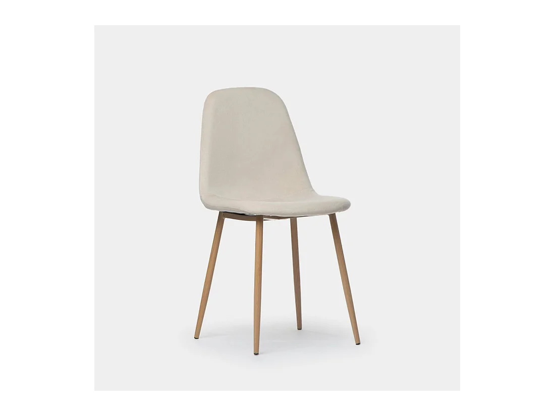 Chaise de salle à manger en velours beige 45x86 cm-Ellis