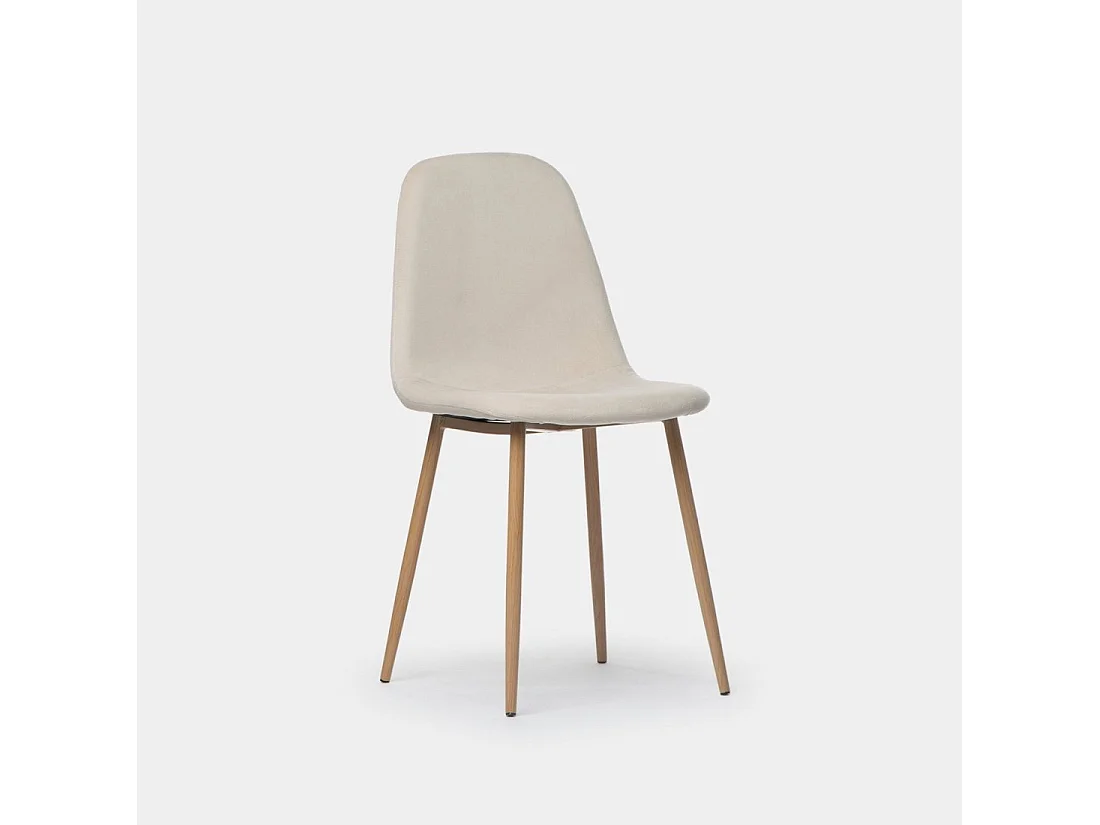 Chaise de salle à manger en velours beige 45x86 cm-Ellis